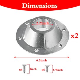 senylanhxy 2-Pack, Sliver Aluminum RV Table and Floor Mounting Base (Standard Size) with 12 Mounting Screws for Camper Trailer, RV Camper Metal Pedestal Table Base