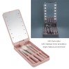 Kit de Brochas de Maquillaje con Espejo LED, Plegable Espejo,