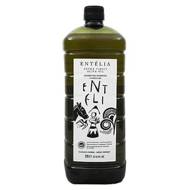 Entelia 2L PET Extra Virgin Olive Oil from Crete Greece | Cold Extracted Koroneiki Olives, Medium Intensity with Apple & Avocado Aromas | 489 mg/kg Polyphenols, Low 0.28% Acidity, Harvest Fall 2024 | Ideal Olive Oil for Cooking & Salads