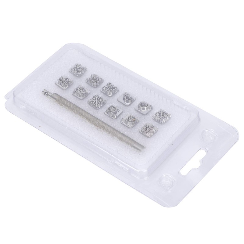 12Pcs Leather Embossing Tools Different Shape Stamps Set Saddle Making