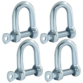 Cjueiom 4Pcs M5 D Ring Shackles, Heavy-Duty D Shackle Hitch Steel Shackle Use for Towing and Outdoor Activities