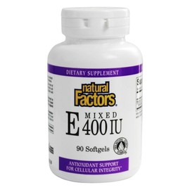 Natural Factors Vitamin E Mixed 400 IU, Antioxidant Support for Cellular Integrity, 90 Softgels