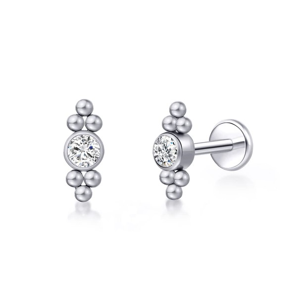 limerencia Hypoallergenic Flat Back Stud Earrings for Women 18g 20g