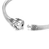 LONAGO Genuine Charm Bracelet 925 Sterling Silver Snake Chain Bangle