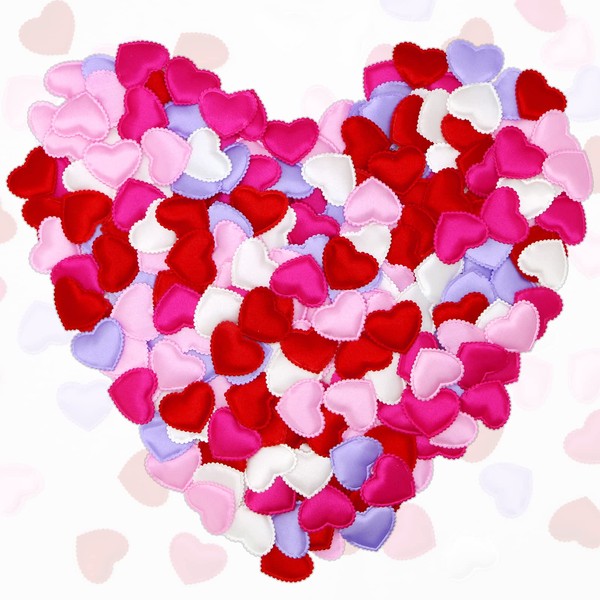 400 Pieces Valentines Day Heart Table Confetti Decoration, Love Heart Shaped Sponge Petal, Romantic Decor for Tables Valentine Confetti Wedding Decoration Supplies (Red, Pink, White, purple)