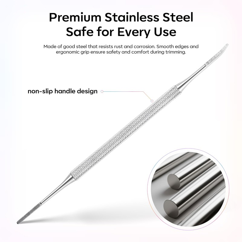 Stainless Steel Pedicure Kit with Ingrown Nail Lifters, Precision File