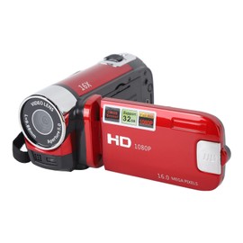 Video Camera Camcorder, Full HD 1080P 16MP Vlogging Camera Recorder with 2.7in Rotatable Screen, 16x Digital Zoom Digital Camera Gift for Friends and Family (Red)