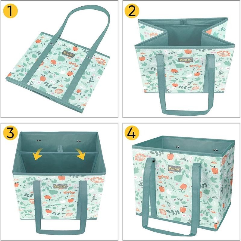 3-Pack Reusable Grocery Bags – Heavy-Duty Foldable Shopping Totes with