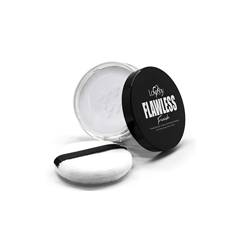 LoveShy Vegan loose setting powder 5g with makeup sponge, translucent