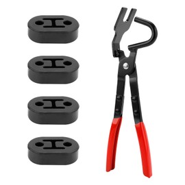 Exhaust Hangar Pliers & 4pcs 2 Hole Rubber Exhaust Hangers, Universal Muffler Hanger Pliers Compatible with Car and Truck Exhaust Systems
