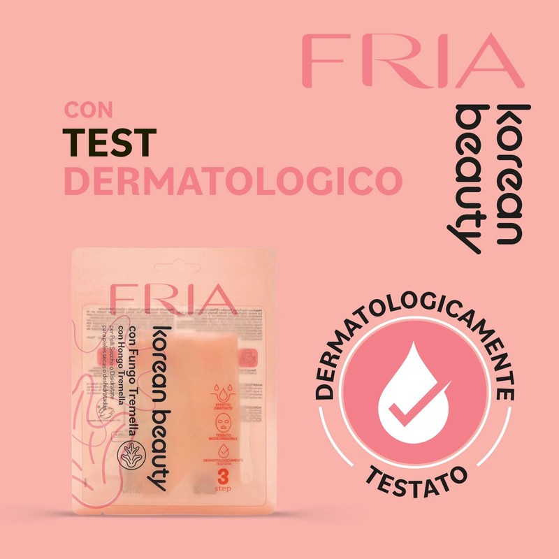 Fria Korean Beauty Maschera Viso Effetto Idratante, con Fungo Tremella