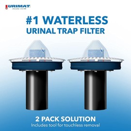 2 pcs Urinal Filters for Waterless Sloan Falcon Bobrick EZ urinals - No Odor - With Enzymes - No Gel Liquid needed - Lasts longer - Works with existing Cleaners