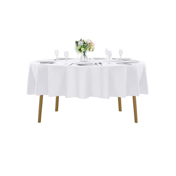 60 inch Round Tablecloth Washable Polyester Table Cloth Decorative Table