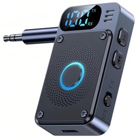 STDRIVO Bluetooth 5.4 Transmitter & Receiver, 2-in-1 Bluetooth Transmitter & Receiver, Small, Wireless, 0.1 inch (3.5 mm) Aux Audio Transmitter/Receiver, Low Latency, Hands-Free Calling, Navigation