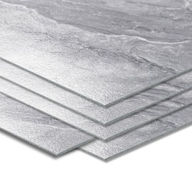 LaCheery Marble Terrazzo Peel and Stick Floor Tile Waterproof 12"x12" 18-Pack Grey Marble Floor Tiles Peel and Stick Kitchen Flooring Tiles Self Adhesive Gray Vinyl Tile Flooring for Bathroom Bedroom