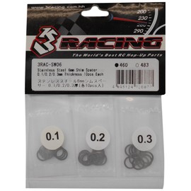 3 Racing 3RAC-SW06 Stainless 6mm Shim Spacer 0.1/0.2/0.3 Thickness (10 Pieces Each) (Three Racing)