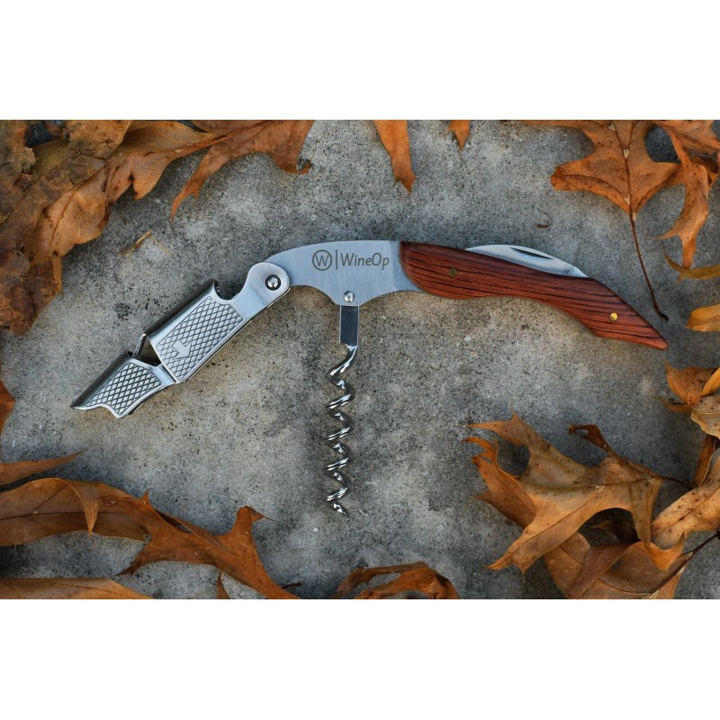 WineOp Professional Double Hinged Wine Bottle Opener Corkscrew Key |
