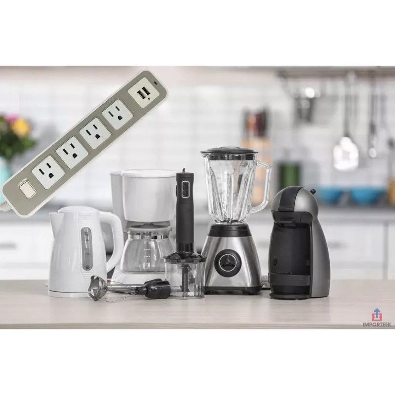 Importeek Multicontacto Supresor Picos Barra Escritorio Cargador Usb