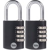 Yale 2 Pack 4 Digit Combination Lock Outdoor Waterproof Padlock