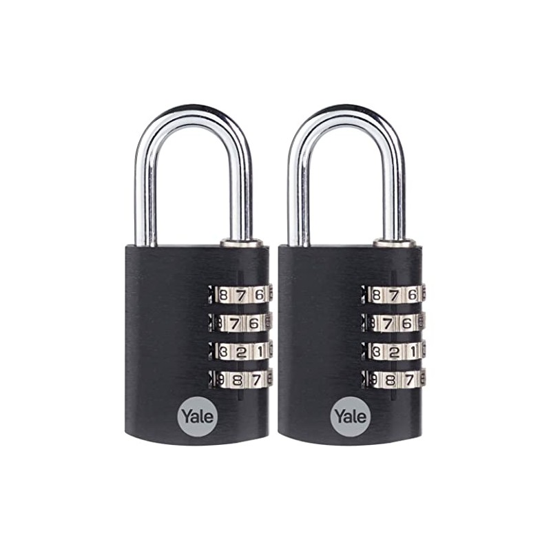 Yale 2 Pack 4 Digit Combination Lock Outdoor Waterproof Padlock