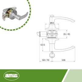 Amig - Türgriff-Set mit Klinke für Türen | Türknauf für Innentüren | Elegantes und einfaches Design, ideal für Zuhause oder Büro | Stahl | Matt verchromt | Eingangs-Türknauf 60/70 mm