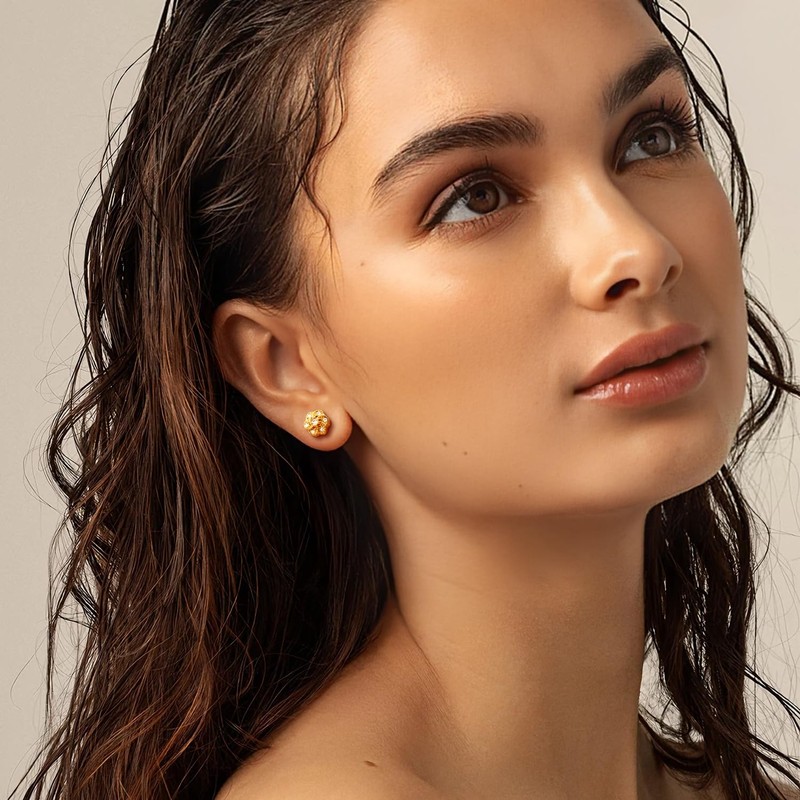 Fureylenx 14K Gold Earrings for Women Gold Studs Earrings for