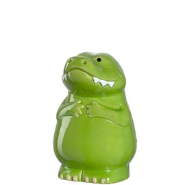 Leonardo Bambini Crocodile Money Box, Ceramic Piggy Bank with Key, Gift for Children, Boys Girls, 12.8 cm, Green Colourful, 039194