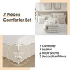 LANCO MODERN LIFESTYLE 7 Piece Queen Comforter Set, Beige, Elegant