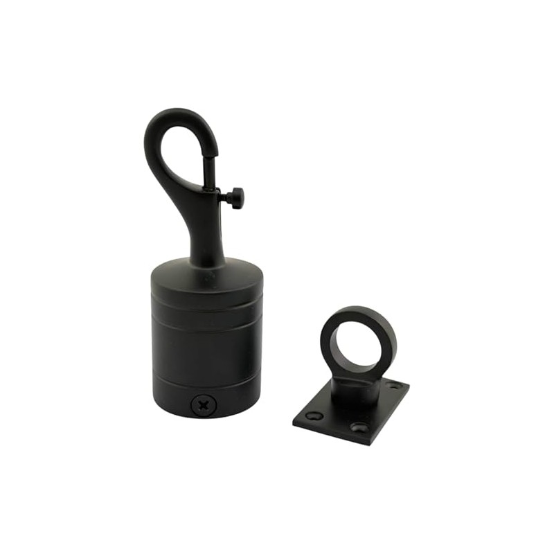 36mm Powder Coated Black Trigger Hook And Eye Plate Decking