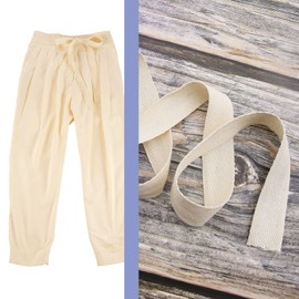 EMSea Herringbone Twill Cotton Ribbon Tape for Sewing Dressmaking Alterations Craft Apron DIY Gift Wrapping Packing Garment Accessories White 50m Length 22mm Width