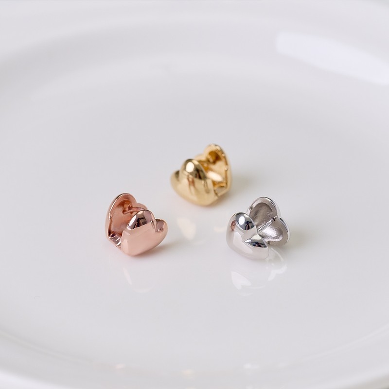 Gold&Deer 14K Goldfield Heart Chubby One-Touch Earrings Yellow Gold /