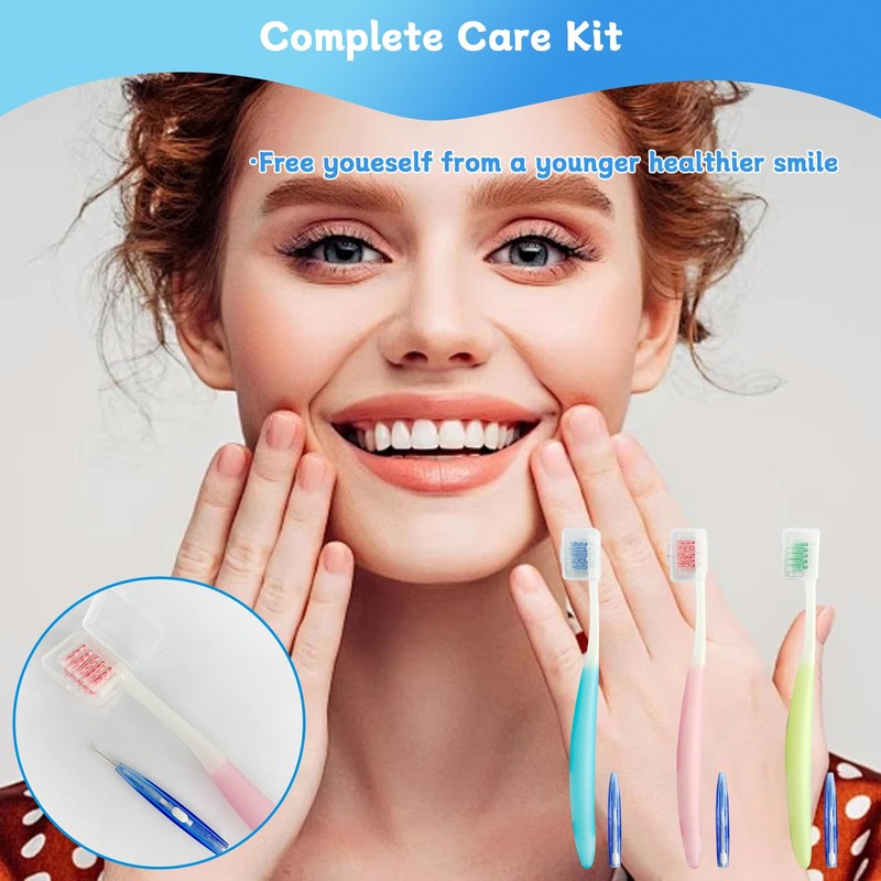 Ceonam 3-Pack Orthodontic Dental Care Kit – Includes Soft Bristle