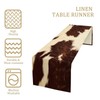 XBDDZSW Cow Print Table Runner, Brown Cowhide Print Western Style