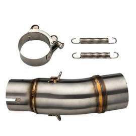 Motorcycle Exhaust Mid Pipe, Exhaust Muffler Adapter Connect Pipe with Clamps Compatible with Kawasaki Ninja 400 Z400 2018 2019 2020 2021 2022 2023 Ninja 500 Z500 2024