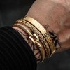 WFYOU 3PCS Stainless Steel Bracelets for Men Gold Roman Numeral