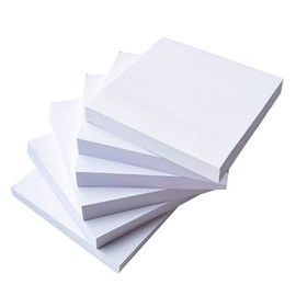 6 blocs de notas adhesivas blancas de 7,6 x 7,6 cm, 100 hojas/bloc de notas autoadhesivas, 600 hojas, paquete individual total (blanco)