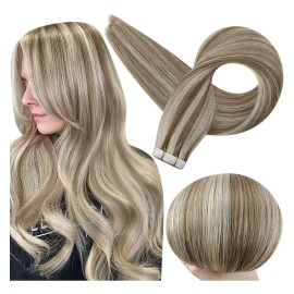 Full Shine Extensiones Cabello Humano 8 Ceniza Marrón Resalta 14in 50gr