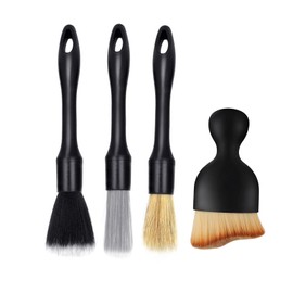 Mikiuly Car Detailing Brush Set, Car Interior Detailing Brushes, Car Cleaning Brush Dust Removal Brushes Tool for Interior/Exterior Automotive Trim Wheel Rim, 4pc