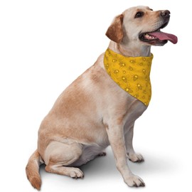 vercosee Bees Dog Bandanas, Honeybee Scarf,Adjustable Triangle Holiday Scarves,Funny Kerchief for Dog Lover Reusable (Yellow-1)
