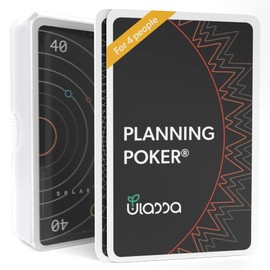 Agile Planning Poker Cards for 4 People - Scrum Poker Card Set for Efficient Effort Estimation of Complex Project Requirements in the Team - Made in Germany - Planet Version