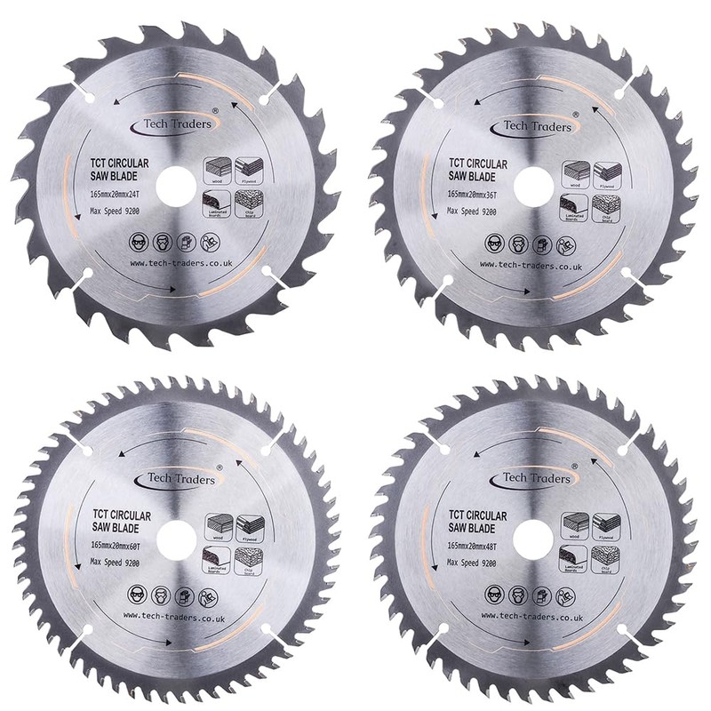 Tech Traders TCT165MX-DSK Circular Wood Saw Blades 165mm x 20mm