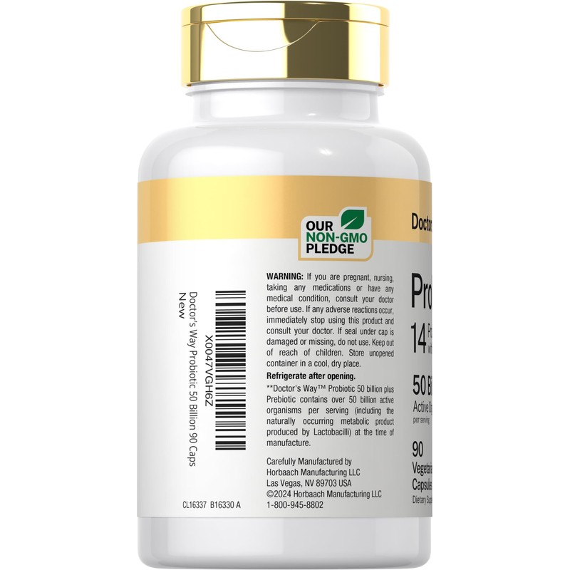 Doctor's Way Probiotic Supplement | 50 Billion Active Organisms |