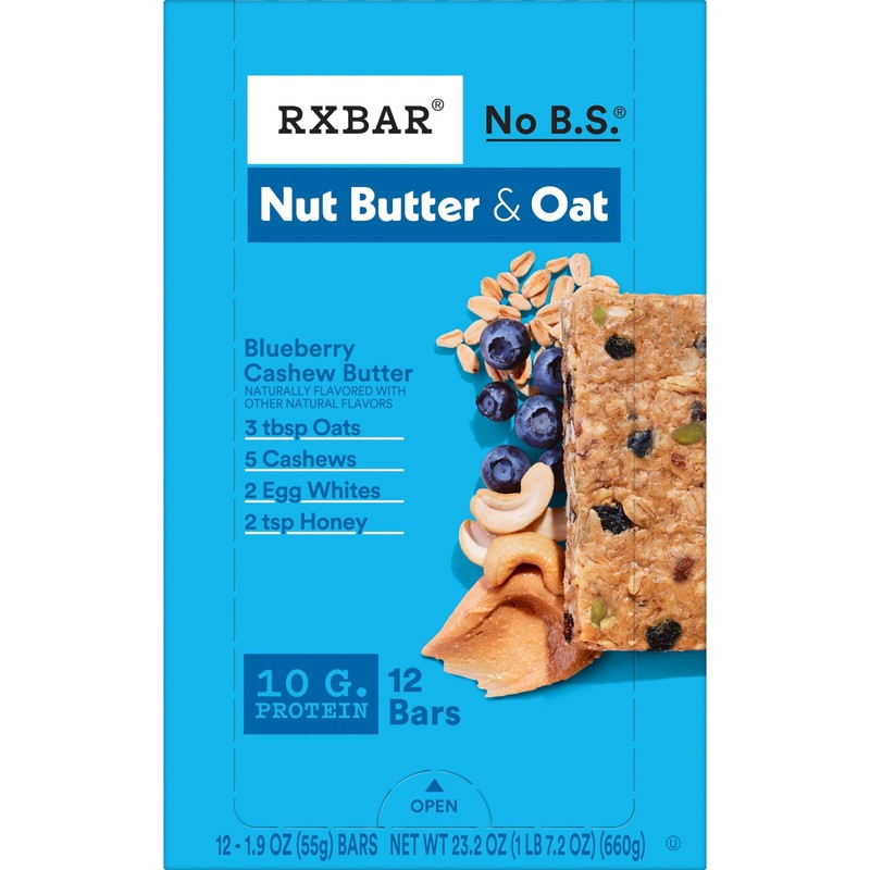 RXBAR Nut Butter and Oat Protein Bars, Protein Snacks, Snack