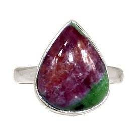 Xtremegems Natural African Ruby With Zoisite 925 Silver Ring Jewelry s.10 ALLR-29853