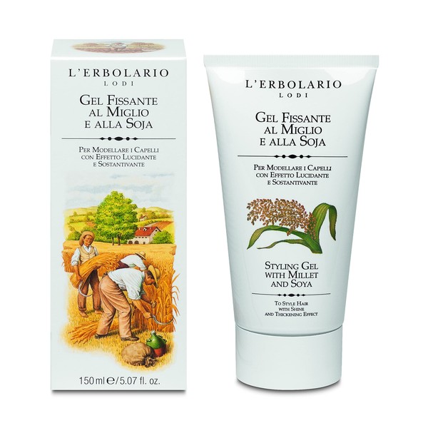 Styling Gel with Millet and Soya by LErbolario for Unisex - 5.07 oz Gel