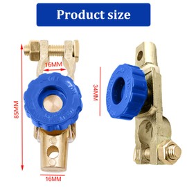 Misuyue Top Post Battery Disconnect Switch, Reliable Quick Battery Cut/Shut Off Switch, Battery Kill Switch for Car RV Marine Truck Battery - 12V /24V(Blue)