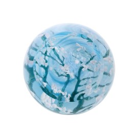 Caithness Glass Artistic Impressions Blossom Paperweight | Blue | 80mm x 80mm | Handcrafted in Scotland | Based on Van Gogh’s painting of Almond blossom| Ornamental | Gift Boxed