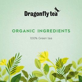Dragonfly Pure Green Mountain Tea | Pack of 4 x 20 Organic Tea Bags (80 Teabags) | Green Tea Bags | Compostable Tea Bags