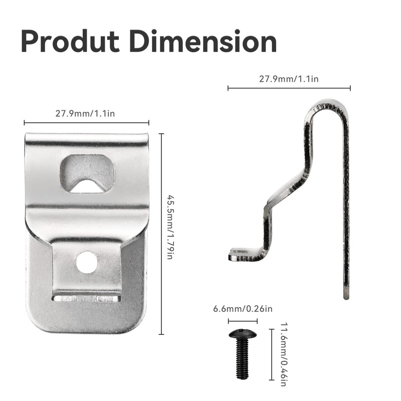Belt Clips for Dewalt, 6pcs 304 Stainless Steel Drill Tool