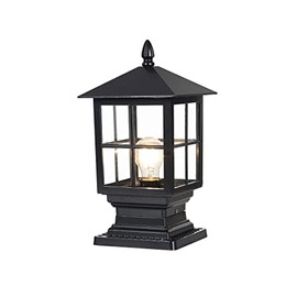 SLAWA Outdoor Post Light Fixture, Modern Outdoor Column Lights IP54 Waterproof Aluminum Pillar Lights Outdoor Lighting for Yard Garden Patio Path, with Clear Glass Shade